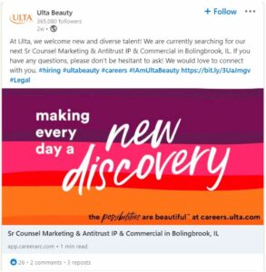 ulta beauty hiring post