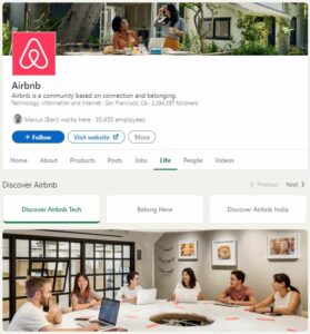 airbnb linkedin company page