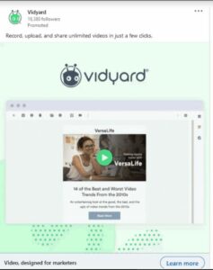 vidyard linkedin job ads